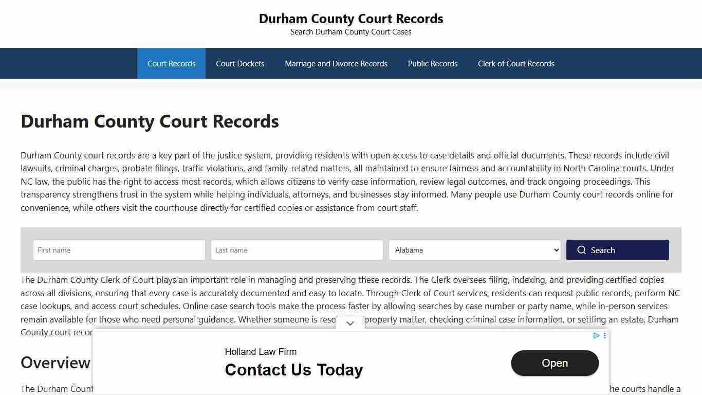Durham County Court Records